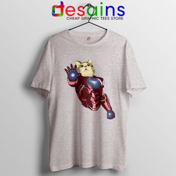 Meow Iron Man Avengers Sport Grey T Shirt Funny Cats