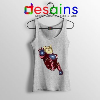 Meow Iron Man Avengers Sport Grey Tank Top Funny Cats