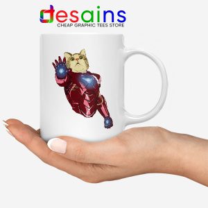 Meow Iron Man Avengers White Mug Funny Cats