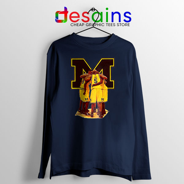 Michigan Fab 5 Roster Navy Long Sleeve Tee The Fab Five