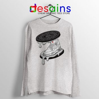 Oreo Sneaker Air Jordan 4 Sport Grey Long Sleeve Tee Retro