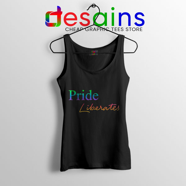 Pride Liberates Rainbow Black Tank Top LGBT Flag