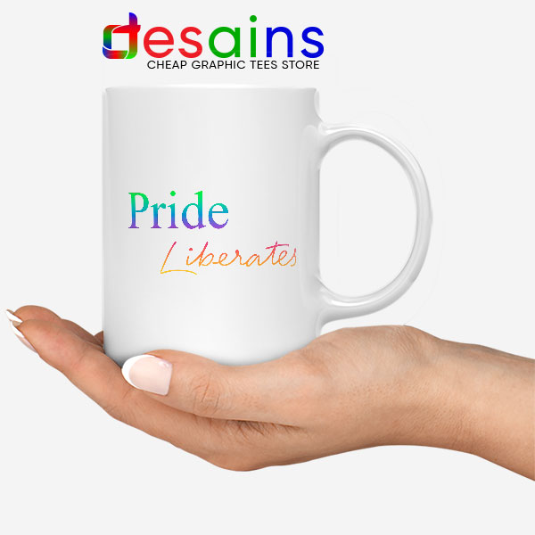 Pride Liberates Rainbow Mug LGBT Flag