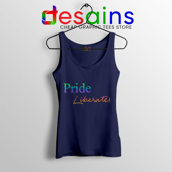 Pride Liberates Rainbow Navy Tank Top LGBT Flag