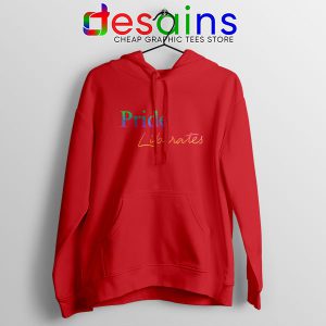 Pride Liberates Rainbow Red Hoodie LGBT Flag