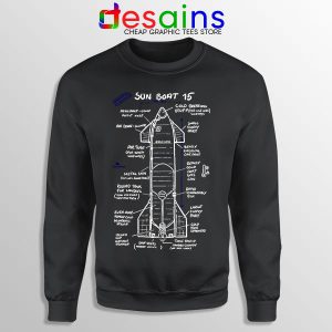 Starship SN15 Schematics Black Sweatshirt SpaceX