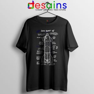 Starship SN15 Schematics Black T Shirt SpaceX Merch