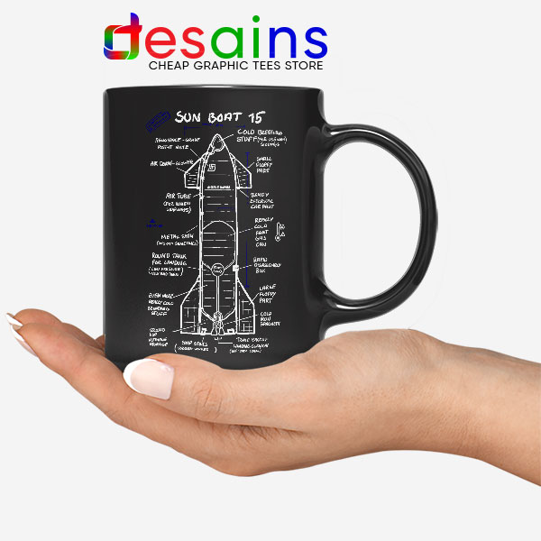 Starship SN15 Schematics Mug SpaceX Merchandise