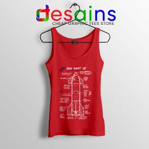 Starship SN15 Schematics Red Tank Top SpaceX Merch