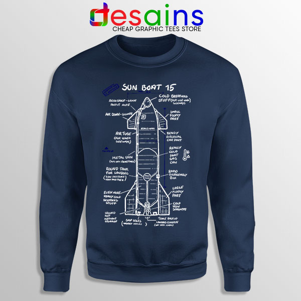 Starship SN15 Schematics Sweatshirt SpaceX