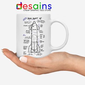 Starship SN15 Schematics White Mug SpaceX Merchandise