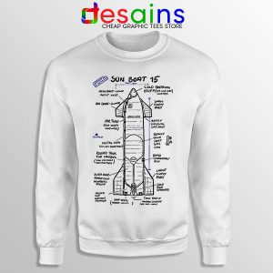 Starship SN15 Schematics White Sweatshirt SpaceX