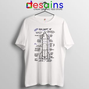 Starship SN15 Schematics White T Shirt SpaceX Merch