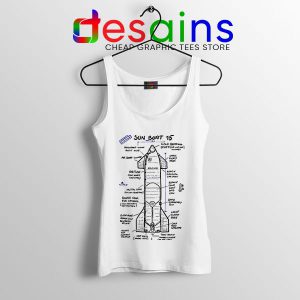 Starship SN15 Schematics White Tank Top SpaceX Merch