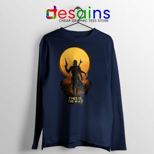 Sunset Mandalorian Way of Life Navy Long Sleeve Tee Star Wars