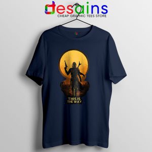 Sunset Mandalorian Way of Life Navy T Shirt Star Wars