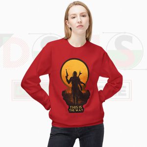 This Is The Way Mandalorian sweatshirt with sunset background