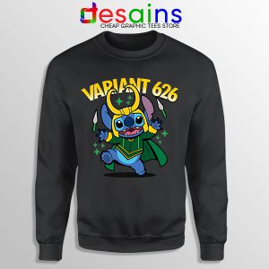 Variant Loki Funny Stitch Black Sweatshirt Marvel Comics TVA