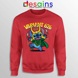 Variant Loki Funny Stitch Red Sweatshirt Marvel Comics TVA