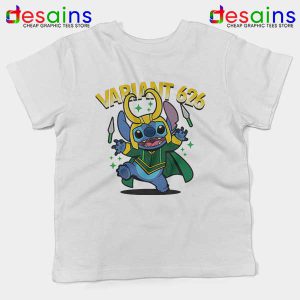 Variant Loki Funny Stitch White Kids Tee Marvel Comics TVAVariant Loki Funny Stitch White Kids Tee Marvel Comics TVA