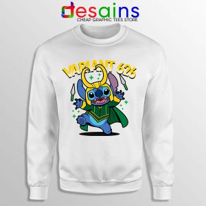 Variant Loki Funny Stitch White Sweatshirt Marvel Comics TVA