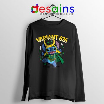 Variant Loki Stitch Black Long Sleeve Tee Marvel Comics TVA