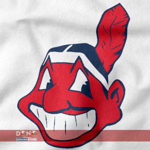 Vintage Cleveland mascot crewneck sweatshirt with bold red feather logo