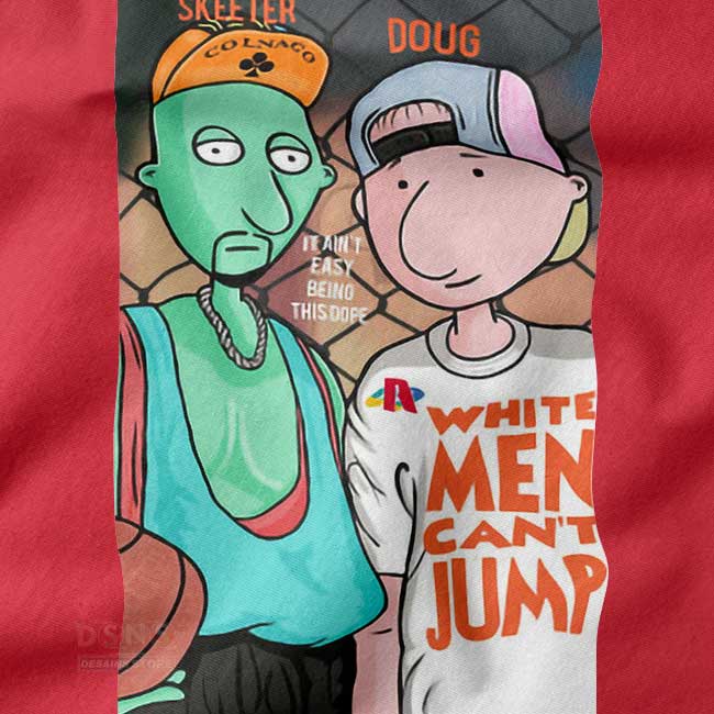 90s cartoon basketball mashup hoodie featuring Doug animated series
