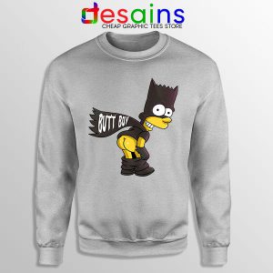 Batman Bart Butt Boy Sport Grey Sweatshirt Cartoon Funny