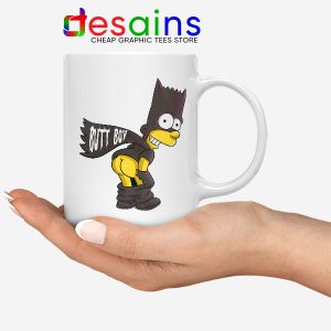 Batman Bart Butt Boy White Mug Cartoon Funny