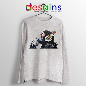 Best Banksy DJ Monkey Sport grey Long Sleeve Tee Street Art