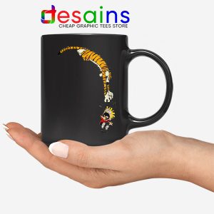 Calvin and Hobbes Jump Black Mug Funny Strip