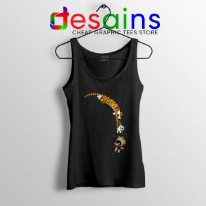 Calvin and Hobbes Jump Black Tank Top Funny Strip