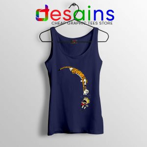 Calvin and Hobbes Jump Navy Tank Top Funny Strip