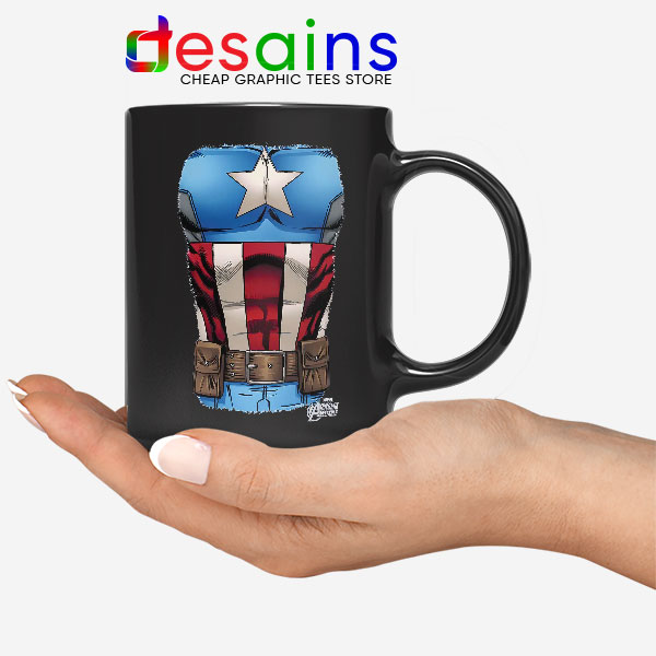 Captain America Chest Flag Black Mug Avengers Endgame