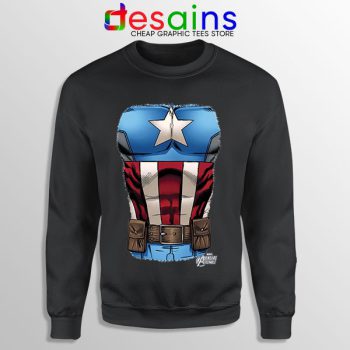 Captain America Chest Flag Black Sweatshirt Avengers