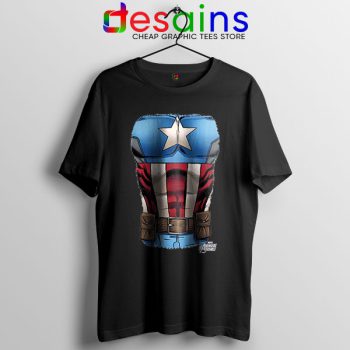 Captain America Chest Flag Black T Shirt Avengers Endgame