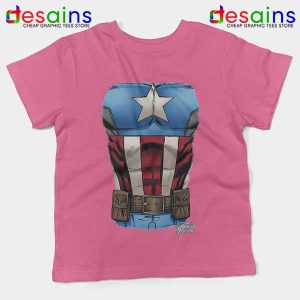 Captain America Chest Flag Pink Kids Tee Avengers