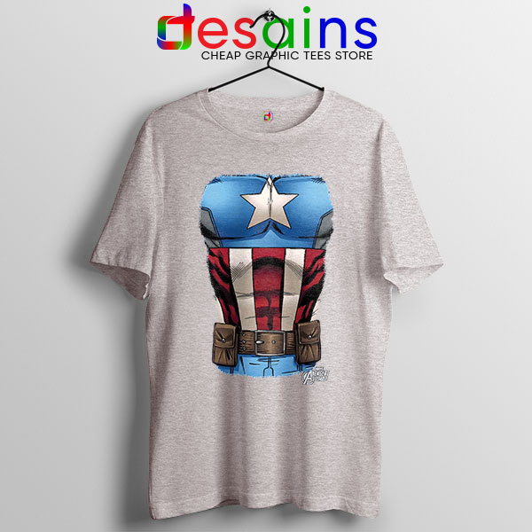 Captain America Chest Flag Sport Grey T Shirt Avengers Endgame