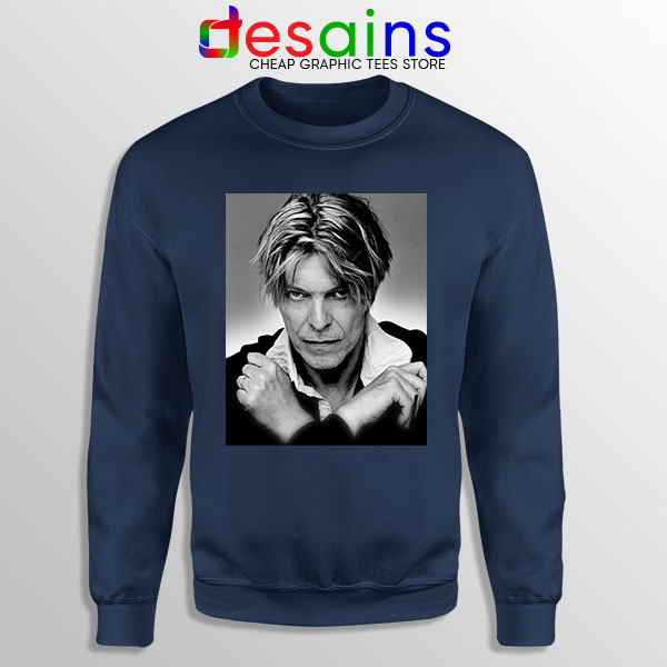 David Bowie Eyes Color Navy Sweatshirt Album Cover