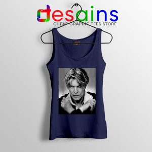 David Bowie Eyes Color Navy Tank Top Album Cover