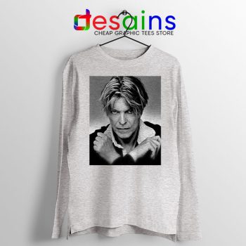 David Bowie Eyes Color Sport Grey Long Sleeve Tee Album Cover
