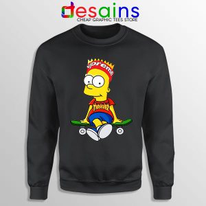 Funny Bart Simpson Black Skateboard Sweatshirt Skate Pro