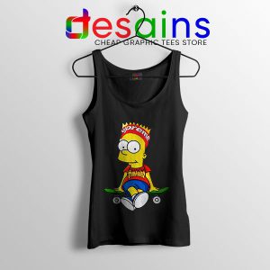 Funny Bart Simpson Skateboard Black Tank Top Skate Pro