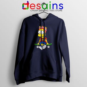 Funny Bart Simpson Skateboard Navy Hoodie Skate Art