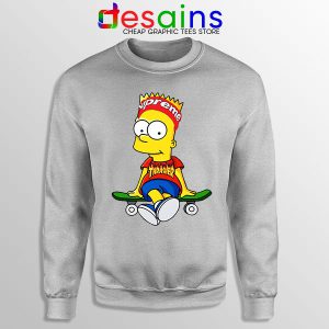 Funny Bart Simpson Sport Grey Skateboard Sweatshirt Skate Pro