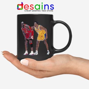 Kobe Jordan Real GOAT Black Mug NBA Legend