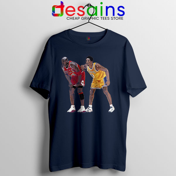 Kobe Jordan Real GOAT Navy T Shirt NBA Legend