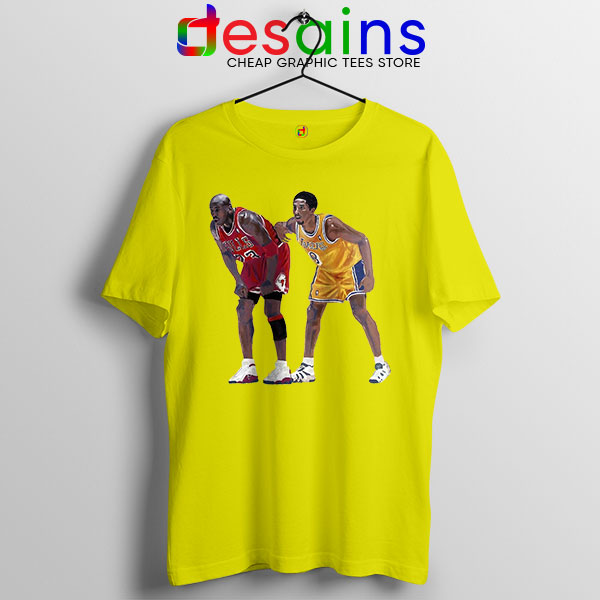 Kobe Jordan Real GOAT Yellow T Shirt NBA Legend