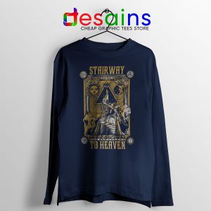 Led Zeppelin Stairway to Heaven Navy Long Sleeve Tee Rock Band